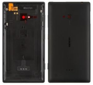 Задня кришка Nokia 720 Lumia, RM-885 з бічними кнопками чорний - 534163