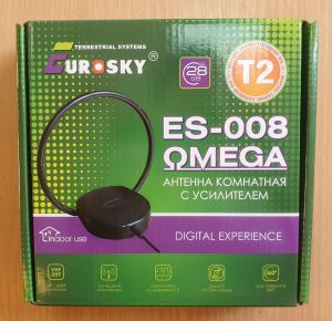 Кімнатна антена Т2 Eurosky ES-008 Omega - 556004