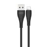 Дата-кабель USB XO NB146 Lightning прогумований black - 914472