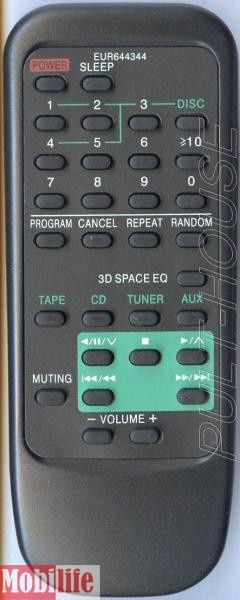 Пульт ДУ для музыкального центра Panasonic EUR644344V VAUX 5 DISC - 540519