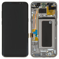 Дисплей для Samsung G955F Galaxy S8+ (Plus) с сенсором и рамкой серебристый (Oled)