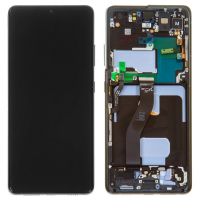 Дисплей Samsung G998 Galaxy S21 Ultra с сенсором и рамкой, Phantom Black, оригинал, GH82-24591A