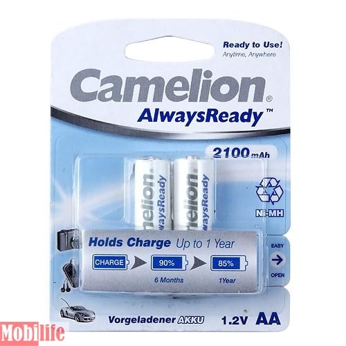 Аккумулятор Camelion AA R06 2шт 2100 mAh Ni-MH Always Ready Цена упаковки. - 525406