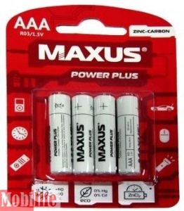 Батарейки Maxus AAA R03 Power Plus 4шт (zinc-carbon) Цена упаковки. - 553013