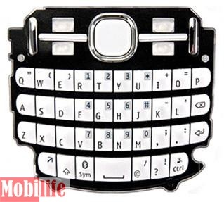 Клавиатура (кнопки) для Nokia Asha 200, Asha 201 Белая оригинал - 538166