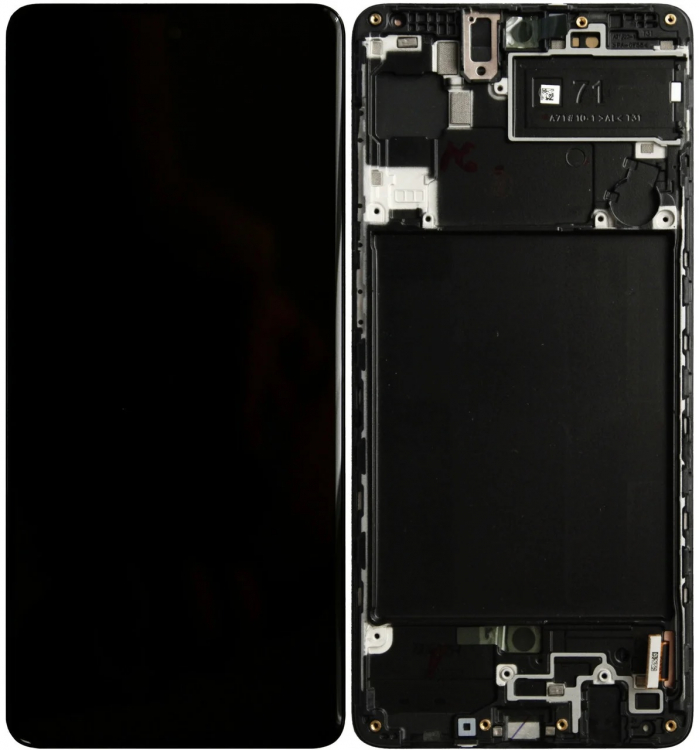 Дисплей для Samsung A715 Galaxy A71 с сенсором и рамкой черный Оригинал GH82-22152A - 561576
