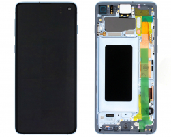 Дисплей для Samsung G973 Galaxy S10 с сенсором и рамкой, Prism Blue, Оригинал GH82-18850C, GH82-18835C