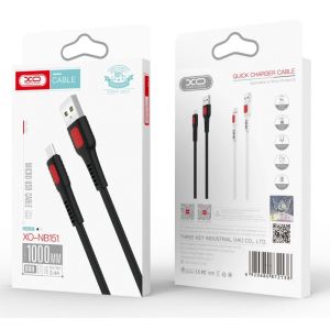Дата-кабель USB XO NB151 Type-C прогумований black - 914476 Дата-кабель USB XO NB151 Type-C прогумований black - 914476