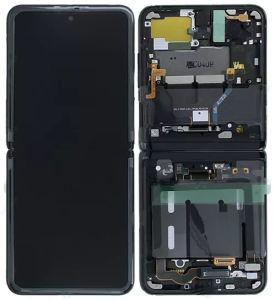 Дисплей Samsung SM-F700 Z Flip (2020) с сенсором и рамкой, black, оригинал - 922427