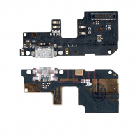 Шлейф Xiaomi Redmi Note 5 Plus микрофона, коннектора зарядки, с компонентами, плата зарядки