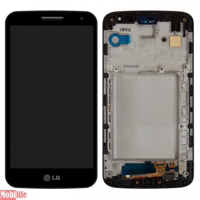 Дисплей для LG D618 G2 mini Dual SIM с сенсором и рамкой черный (Оригинал) - 541905