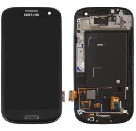 Дисплей для Samsung i9300 Galaxy S3 с сенсором и рамкой черный Original - 533778