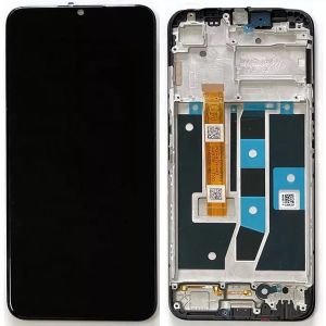Дисплей OPPO A54s с сенсором и рамкой, черный, оригинал - 913777
