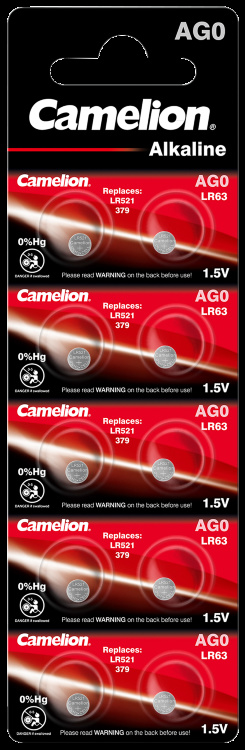 Батарейка Camelion AG0 G0, LR521, 379, SR521W 10шт Цена упаковки. - 532887