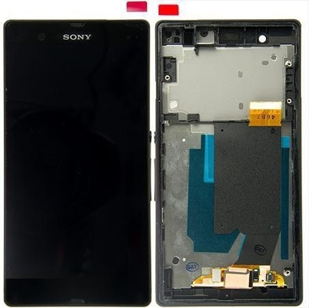 Дисплей для Sony L36h C6602 Xperia Z, LT36i C6603, C6606, C6616 с сенсором и рамкой черный оригинал - 533182