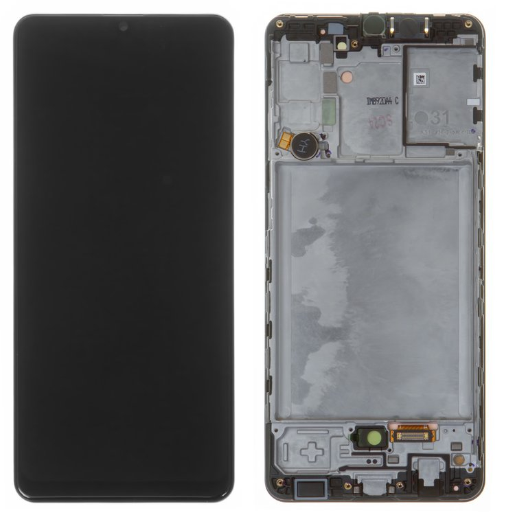Дисплей для Samsung A315 Galaxy A31 (2020) с сенсором и рамкой, черный, оригинал GH82-22761A, GH82-22905A, GH82-24455A - 561980