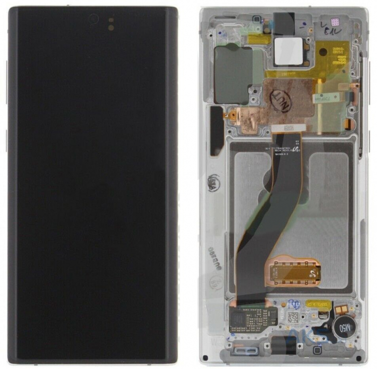 Дисплей для Samsung N970 Galaxy Note 10 с сенсором и рамкой Белый Оригинал GH82-20818B - 565451