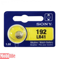 Батарейка Sony AG3 (LR41, G3, 192, SR41W, GP92A, 392) 10шт Цена за 1 елемент