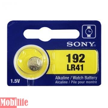 Батарейка Sony AG3 (LR41, G3, 192, SR41W, GP92A, 392) 10шт Цена за 1 елемент - 539826