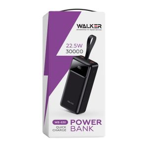 Портативная батарея WALKER WB-630 30000mAh, 22.5W (QC3.0 + PD)  black - 919144 Портативная батарея WALKER WB-630 30000mAh, 22.5W (QC3.0 + PD)  black - 919144