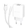 Сетевое зарядное устройство WALKER WH-31 (2USB 2.1A + Type-C cable) white - 919242