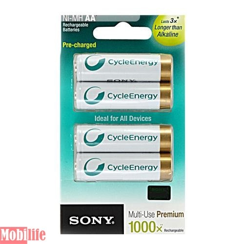 Аккумулятор Sony AA, R06 2100 mAh 4шт Цена 1шт. - 540027
