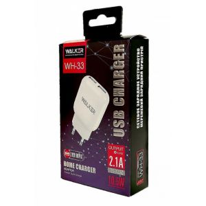 Сетевое зарядное устройство WALKER WH-33 (2USB 2.4A + Lightning cable) white - 919244