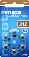 Батарейка для слуховых апаратов Renata zinc-air 312 (ZA312, P312, s312, DA312, 312DS, PR41, HA312, 312AU, AC312, A312) 165mAh Цена за 1 елемент.