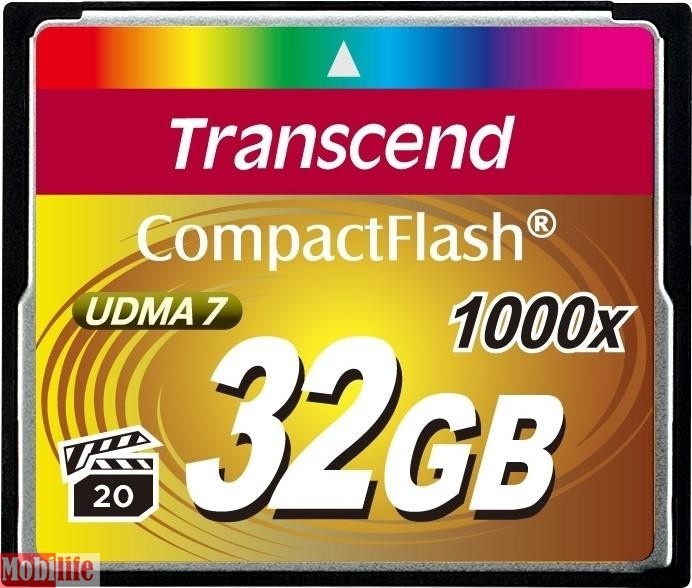 Карта памяти Transcend 32 Gb Compact Flash 1000x TS32GCF1000 - 527107