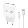 Сетевое зарядное устройство WALKER WH-33 (2USB 2.4A + microUSB cable) white - 919245