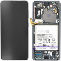 Дисплей Samsung G991 Galaxy S21 с сенсором и рамкой Белый (Phantom White) Оригинал