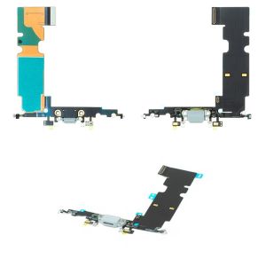 Шлейф Apple iPhone 8 Plus коннектора зарядки белый - 557211