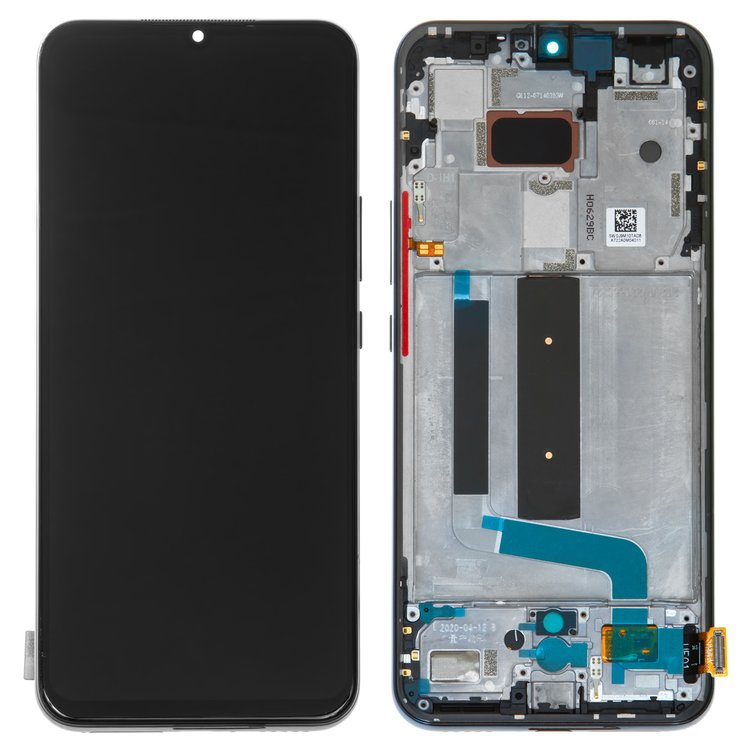 Дисплей для Xiaomi Mi10 Lite с сенсором и рамкой Черный Оригинал - 565162