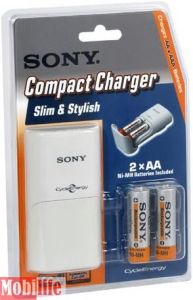 Зарядний пристрій Sony Compact charger 2xAA 1000mAh BCG34HS2R - 539532