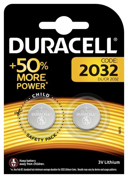 Батарейка Duracell CR2032 (DL2032) bat (3B) Lithium 2шт. Цена за 1 елемент - 511229
