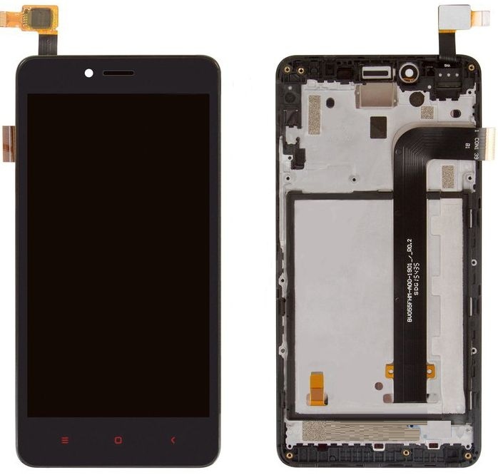 Дисплей для Xiaomi Redmi Note 2, MIUI Red Rice Note 2 с сенсором и рамкой Черный - 550626
