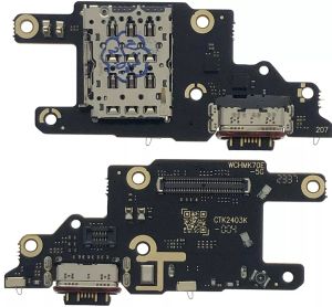 Шлейф Xiaomi Poco X6 Pro 5G, конектора зарядки, з SIM-конектором, з мікрофоном, плата зарядки - 926392
