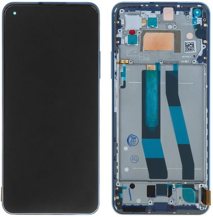 Дисплей для Xiaomi Mi11 Lite 4G и 5G с сенсором и рамкой Синий - 566058