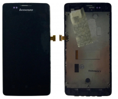 Дисплей для Lenovo A600e с сенсором и рамкой Черный Original