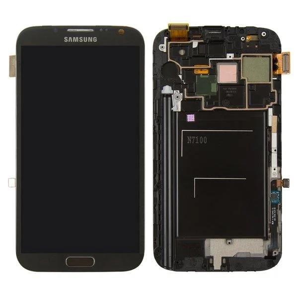 Дисплей Samsung N7100 Galaxy Note 2 с сенсором и рамкой Серый - 533788