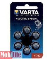 Батарейка для слуховых апаратов Varta V312 (PR312, ZA312, P312, s312, 312HPX, DA312, 312DS, PR41, PR312H, HA312, 312AU, PR41, AC312, A312) Цена 1шт.