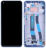 Дисплей для Xiaomi 11 Lite, 11 Lite 5G с сенсором и рамкой, синий (OLED)