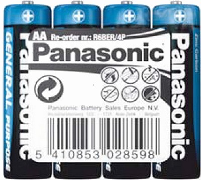 Батарейка Panasonic AA LR06 Carbon-Zinc 8шт General Purpose (R6BER8P) Цена за 1 елемент - 532698