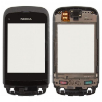 Тачскрин Nokia C2-02, C2-03, C2-06, C2-07, C2-08 с рамкой Черный