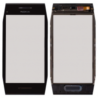 Тачскрин Nokia X7-00 с рамкой черный оригинал