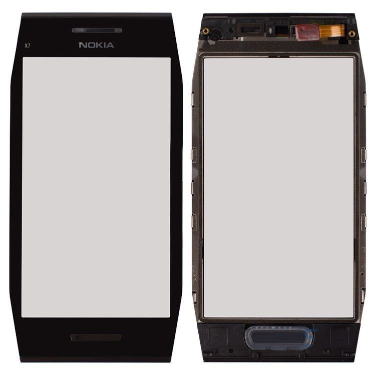 Тачскрин Nokia X7-00 с рамкой черный оригинал
