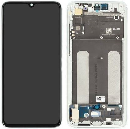 Дисплей для Xiaomi Mi9 Lite, Mi CC9 с сенсором и рамкой Белый Оригинал - 565463