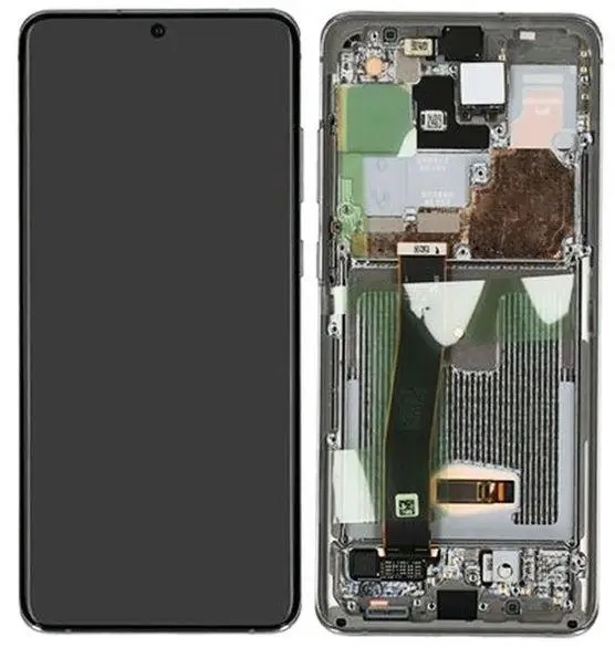 Дисплей Samsung G988 Galaxy S20 Ultra с сенсором и рамкой белый Оригинал - 566185