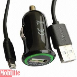 Зарядний пристрій Parmp Micro Auto Charger 2.1A + кабель Apple Lightning iPhone 5 - 527808
