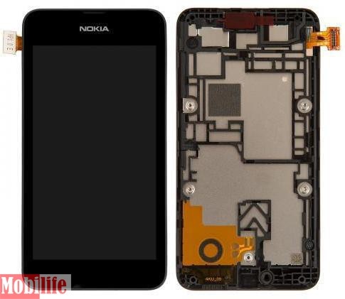 Дисплей для Nokia Lumia 530 с сенсором и рамкой черный - 544970